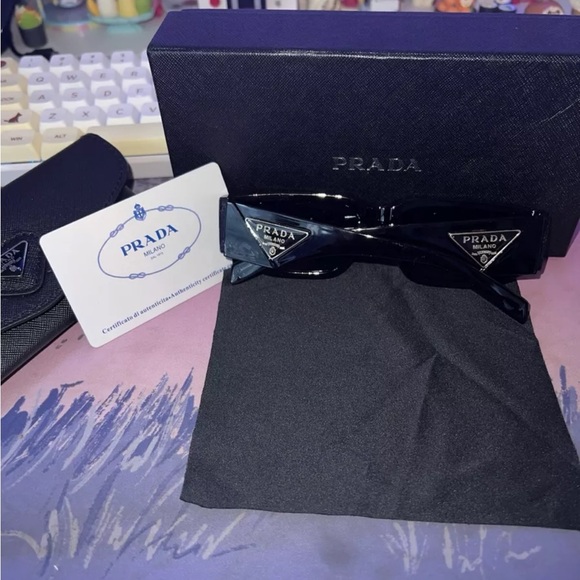 Prada PR17WS 1AB5S049 Women's Sunglasses 49 mm Black / Dark Grey Lens - Picture 10 of 13